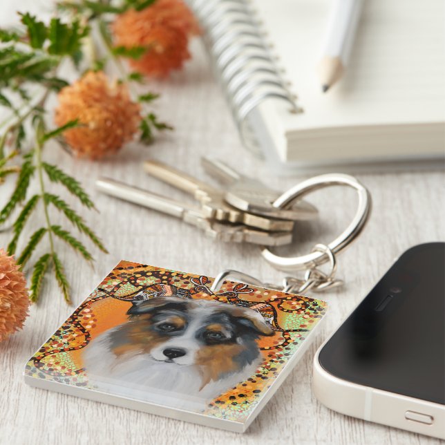 AUSTRALIAN SHEPHERD KEY RING (Front Right)