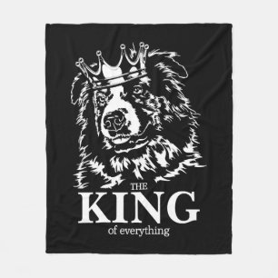 Australian Shepherd King of Everything dog dad Fleece Blanket