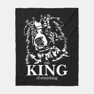 Australian Shepherd King of Everything dog dad  Fleece Blanket