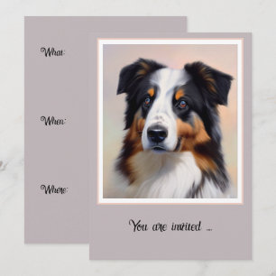 Australian Shepherd Kopf -  Invitation