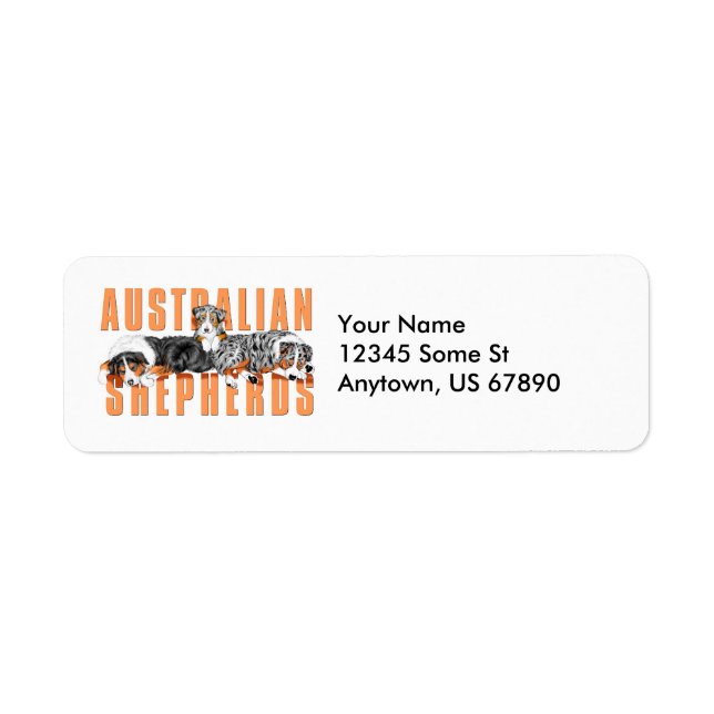 Australian Shepherd Labels (Front)