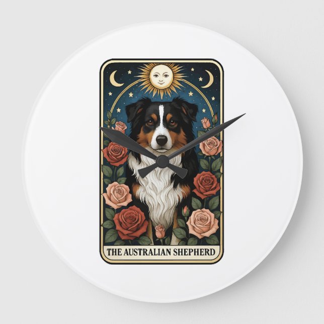 Australian Shepherd Large Clock (Front)