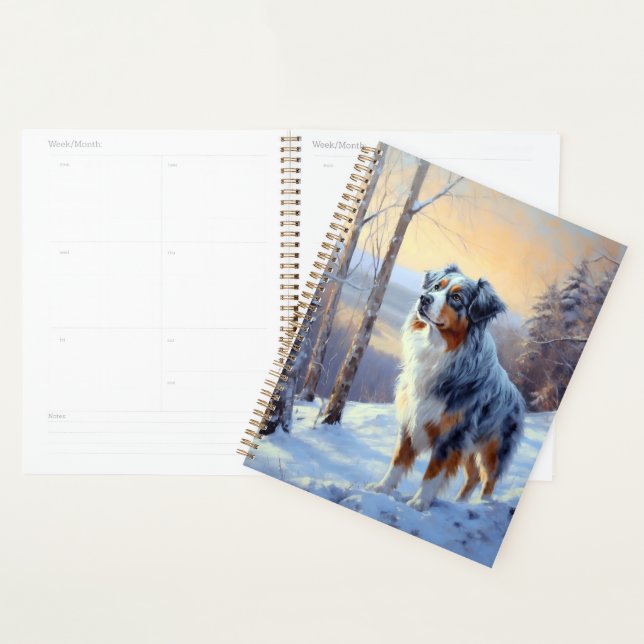Australian Shepherd Let It Snow Christmas  Planner (Display)