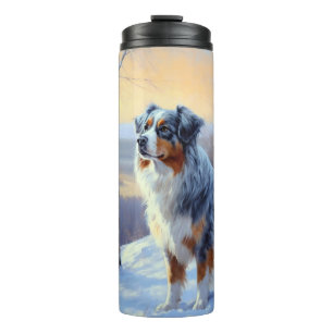 Australian Shepherd Let It Snow Christmas  Thermal Tumbler