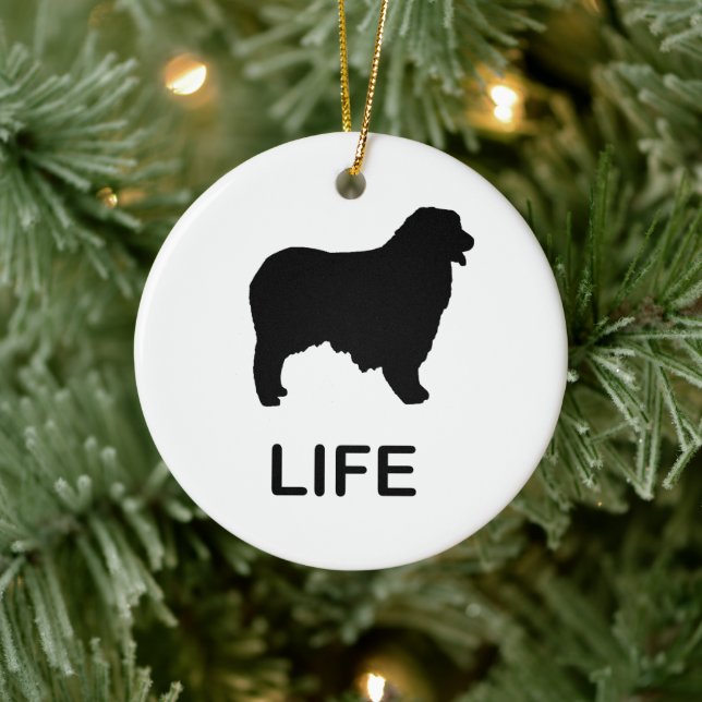 australian shepherd life ceramic ornament (Tree)