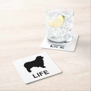 australian shepherd life square paper coaster