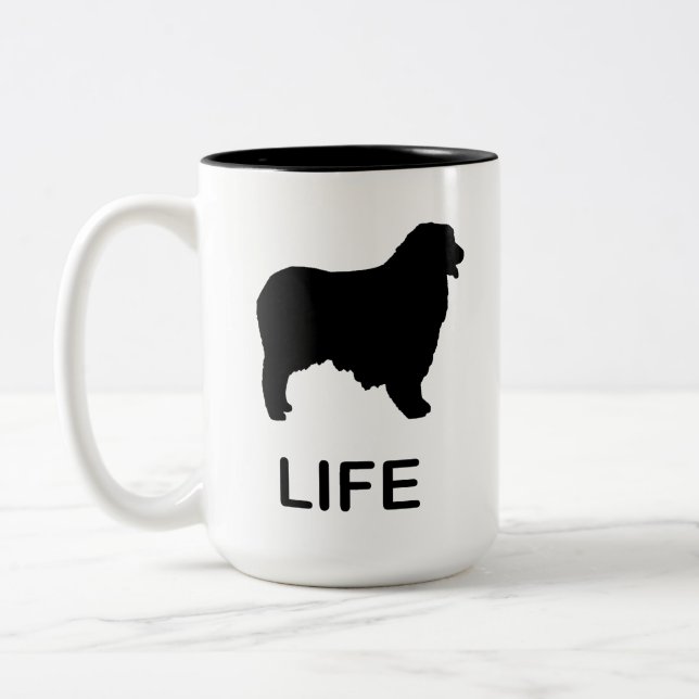 australian shepherd life Two-Tone coffee mug (Left)