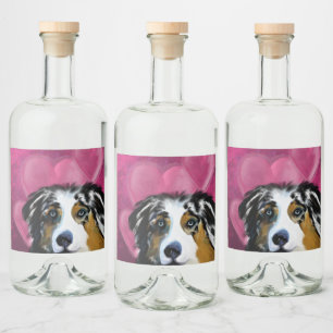 AUSTRALIAN SHEPHERD LIQUOR BOTTLE LABEL