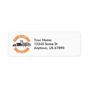 Australian Shepherd Lounging RD Labels