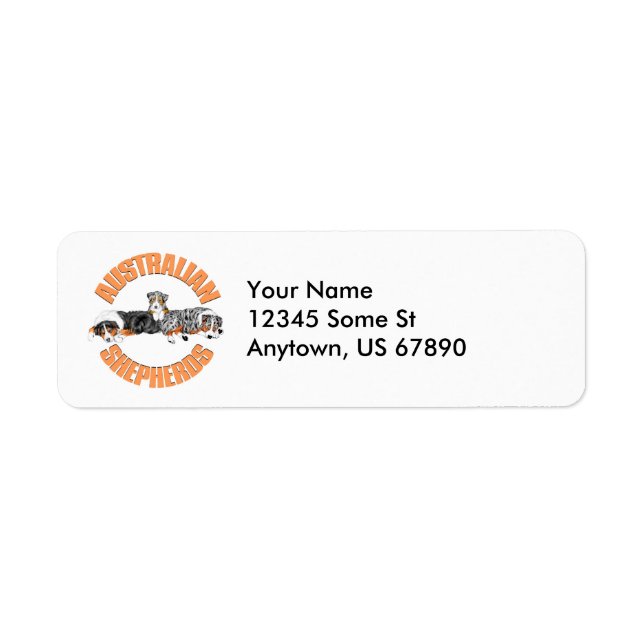 Australian Shepherd Lounging RD Labels (Front)