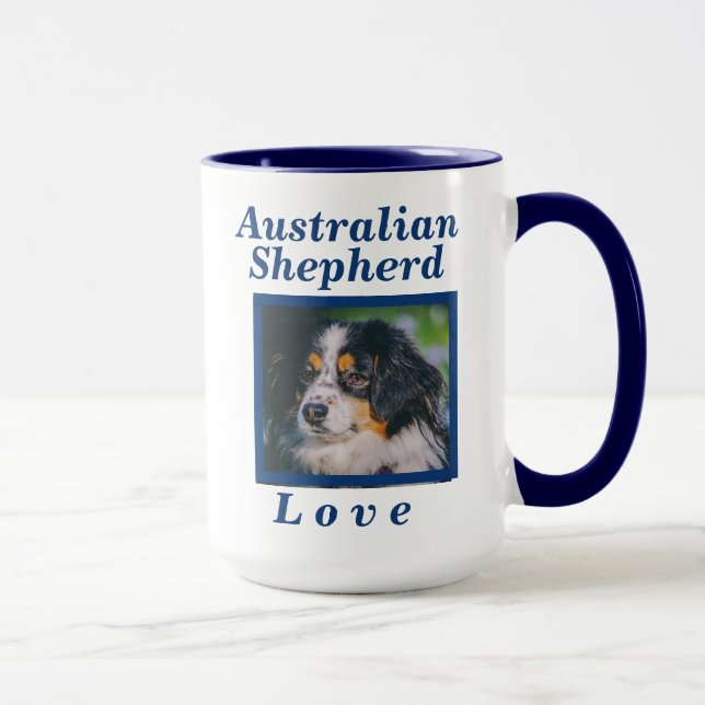 Australian Shepherd Love Dog Gift For Her or Him Mug (Right)