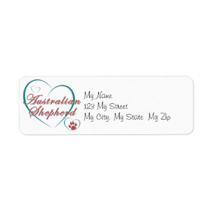 Australian Shepherd Love Return Address Label