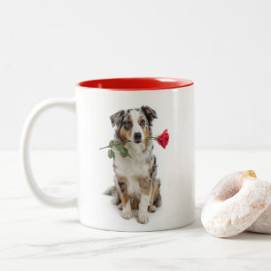 Australian Shepherd Love Two-Tone Coffee Mug