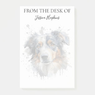 Australian Shepherd Lover Monogrammed Dog Post-it Notes