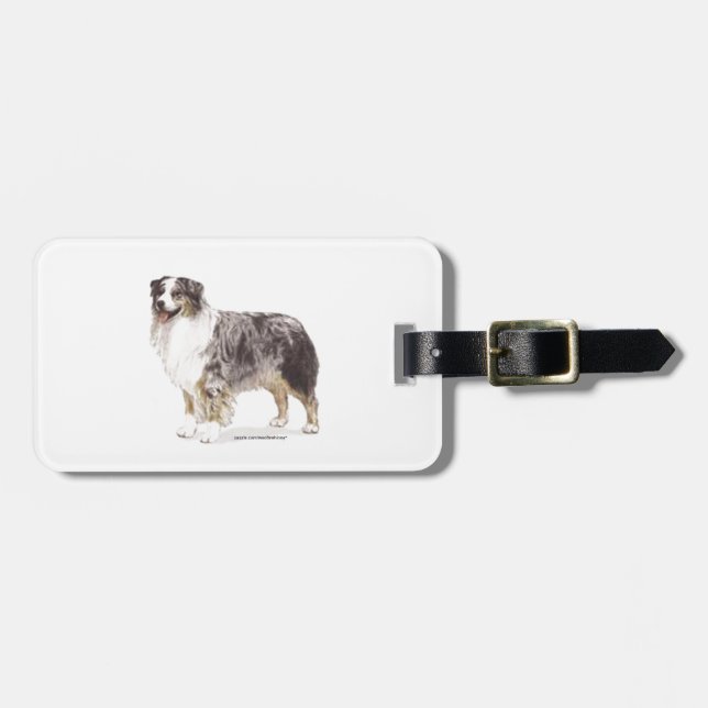 Australian Shepherd Luggage Tag (Front Horizontal)