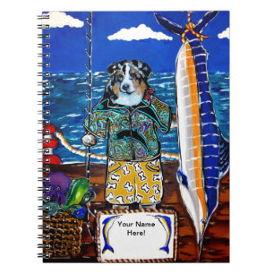Australian Shepherd Marlin Fishing Notebook