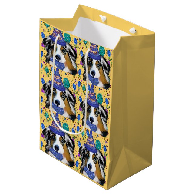 AUSTRALIAN SHEPHERD  MEDIUM GIFT BAG (Front Angled)