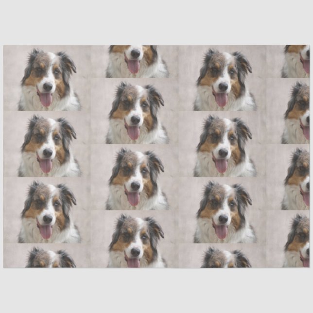australian shepherd merle tissue paper (Front)