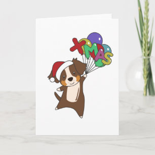 Australian Shepherd Merry Christmas Winter Card