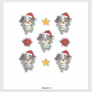 Australian Shepherd Merry Christmas Winter Dogs Ch