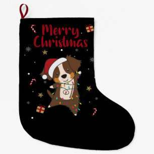 Australian Shepherd Merry Christmas Winter Large C Stocking