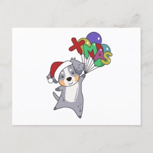 Australian Shepherd Merry Christmas Winter Postcard