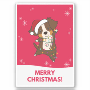 Australian Shepherd Merry Christmas Winter Sticker