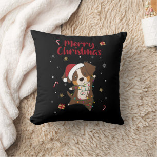 Australian Shepherd Merry Christmas Winter Throw P Cushion