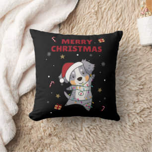 Australian Shepherd Merry Christmas Winter Throw P Cushion