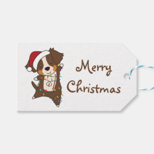 Australian Shepherd Merry Christmas Winter Trucker Gift Tags