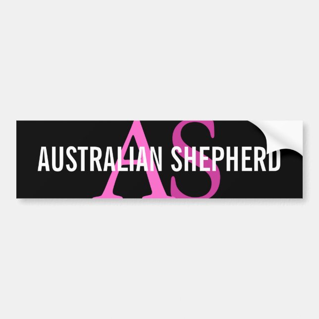 Australian Shepherd Monogram Bumper Sticker (Front)
