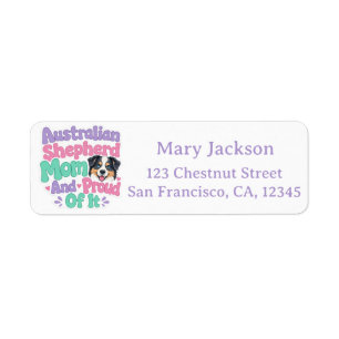 Australian Shepherd Mum Return Address Labels
