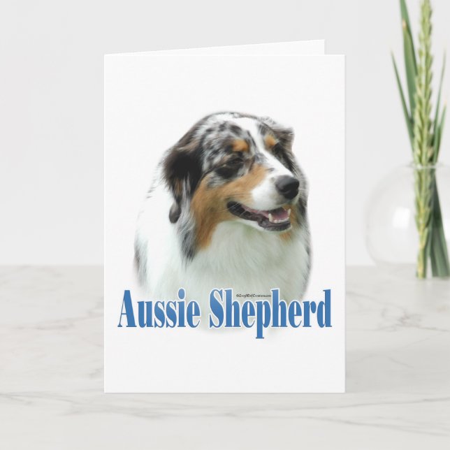 Australian Shepherd Name Holiday Card (Front)