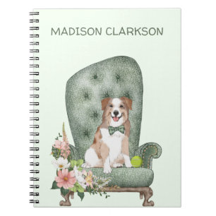 Australian Shepherd on Chair  Notebook