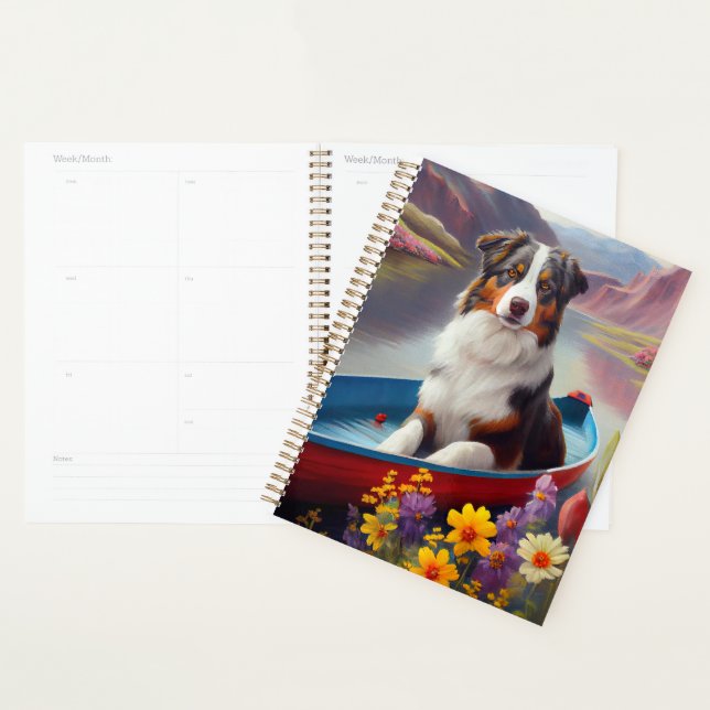 Australian Shepherd on Paddle: A Scenic Adventure Planner (Display)
