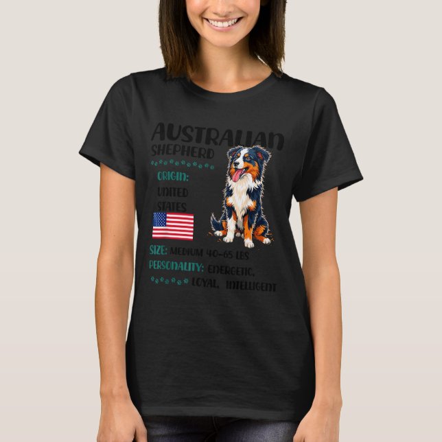 Australian Shepherd Origin Funny Aussie Dog Lover  T-Shirt (Front)