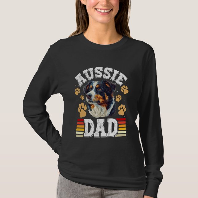 Australian Shepherd Owner AUSSIE Dad Men Aussie Da T-Shirt (Front)