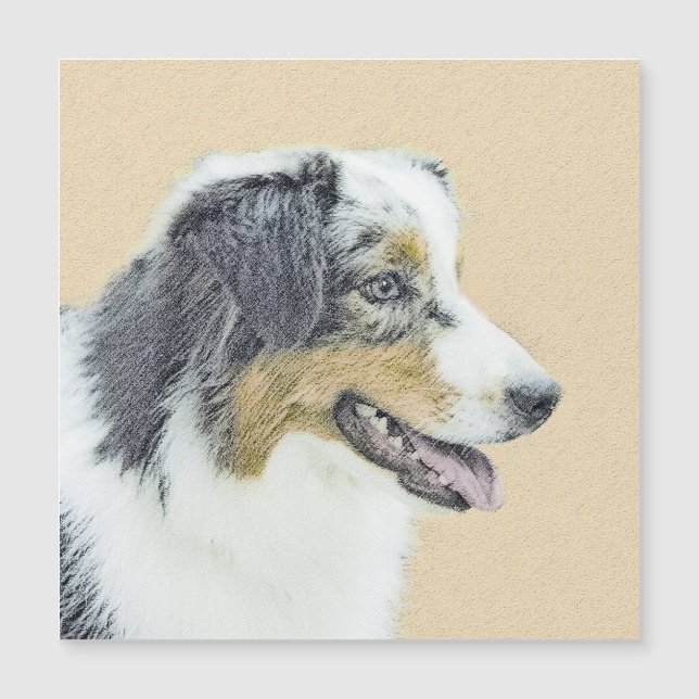 Australian Shepherd Painting - Original Dog Art (Front)