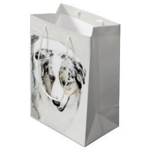 Australian Shepherd Painting - Original Dog Art Medium Gift Bag