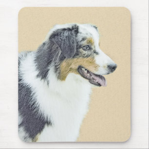 Australian Shepherd Painting - Original Dog Art Mouse Pad