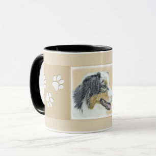 Australian Shepherd Painting - Original Dog Art Mug