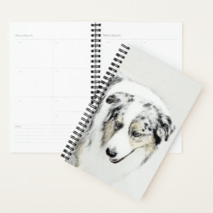 Australian Shepherd Painting - Original Dog Art Planner