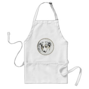 Australian Shepherd Painting - Original Dog Art Standard Apron