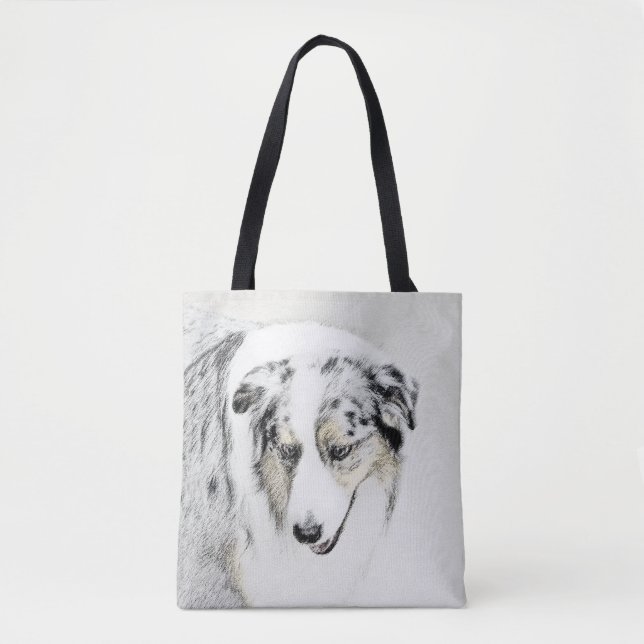 Australian Shepherd Painting - Original Dog Art Tote Bag (Front)