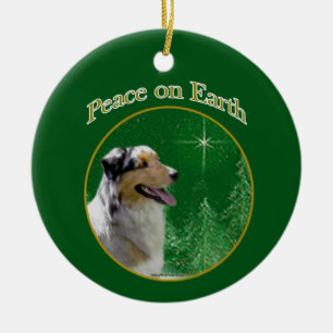 Australian Shepherd Peace Ceramic Ornament