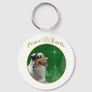 Australian Shepherd Peace Key Ring