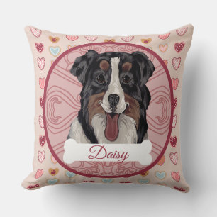 Australian Shepherd Personalise Valentine Pillow