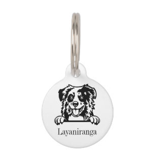 australian shepherd personalised name tag