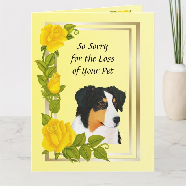 Australian Shepherd Pet Loss-Sympathy Big Card (Front)