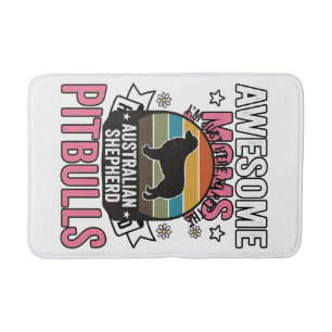 Australian Shepherd Pet Lover Vintage Dog Shirt De Bath Mat